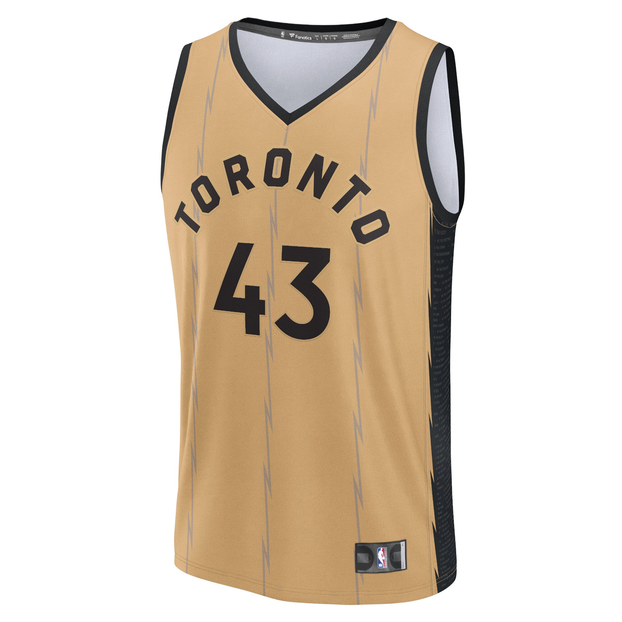 Pascal Siakam Toronto Raptors Fanatics Fast Break Jersey - Gold - City Edition