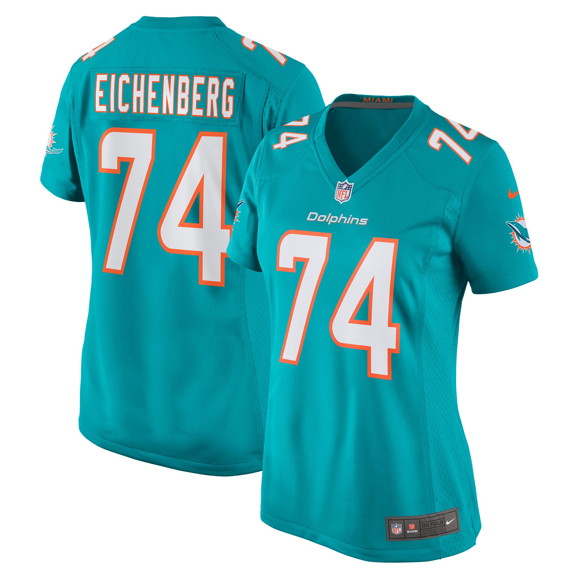 Liam Eichenberg Miami Dolphins  Women's Game Jersey - Aqua