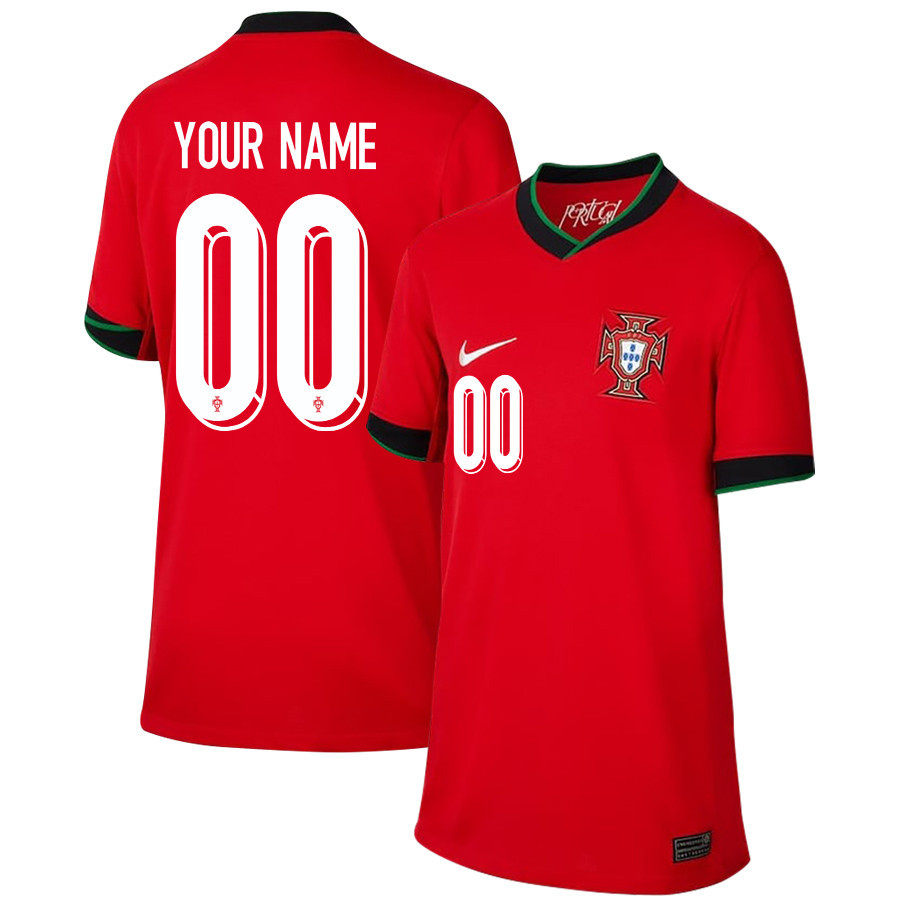 Portugal National Team 2024/25 Home YOUTH Custom Jersey - Red