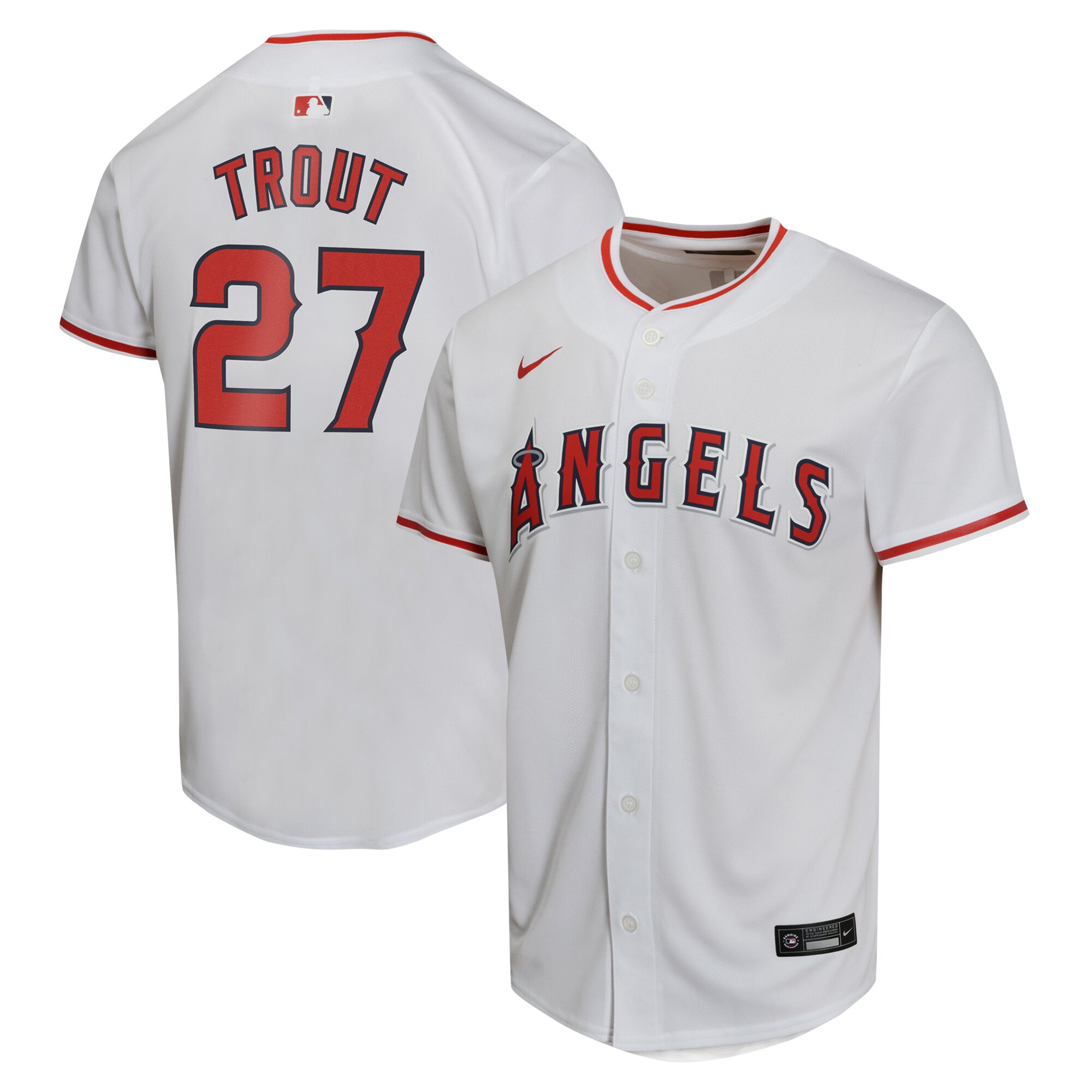 Mike Trout Los Angeles Angels  Youth Home Game Player Jersey - White