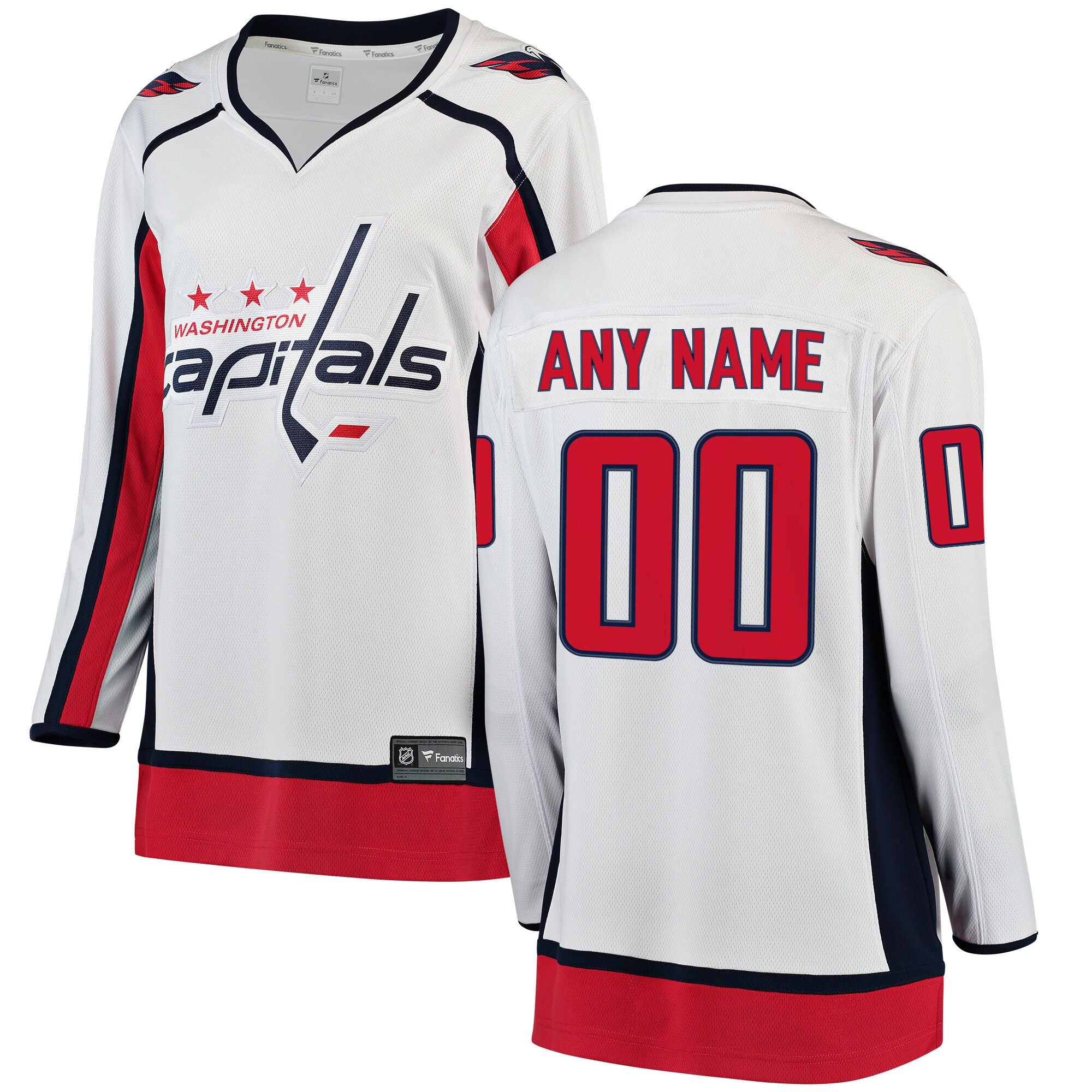 Washington Capitals Fanatics Women's Away Breakaway Custom Jersey - White