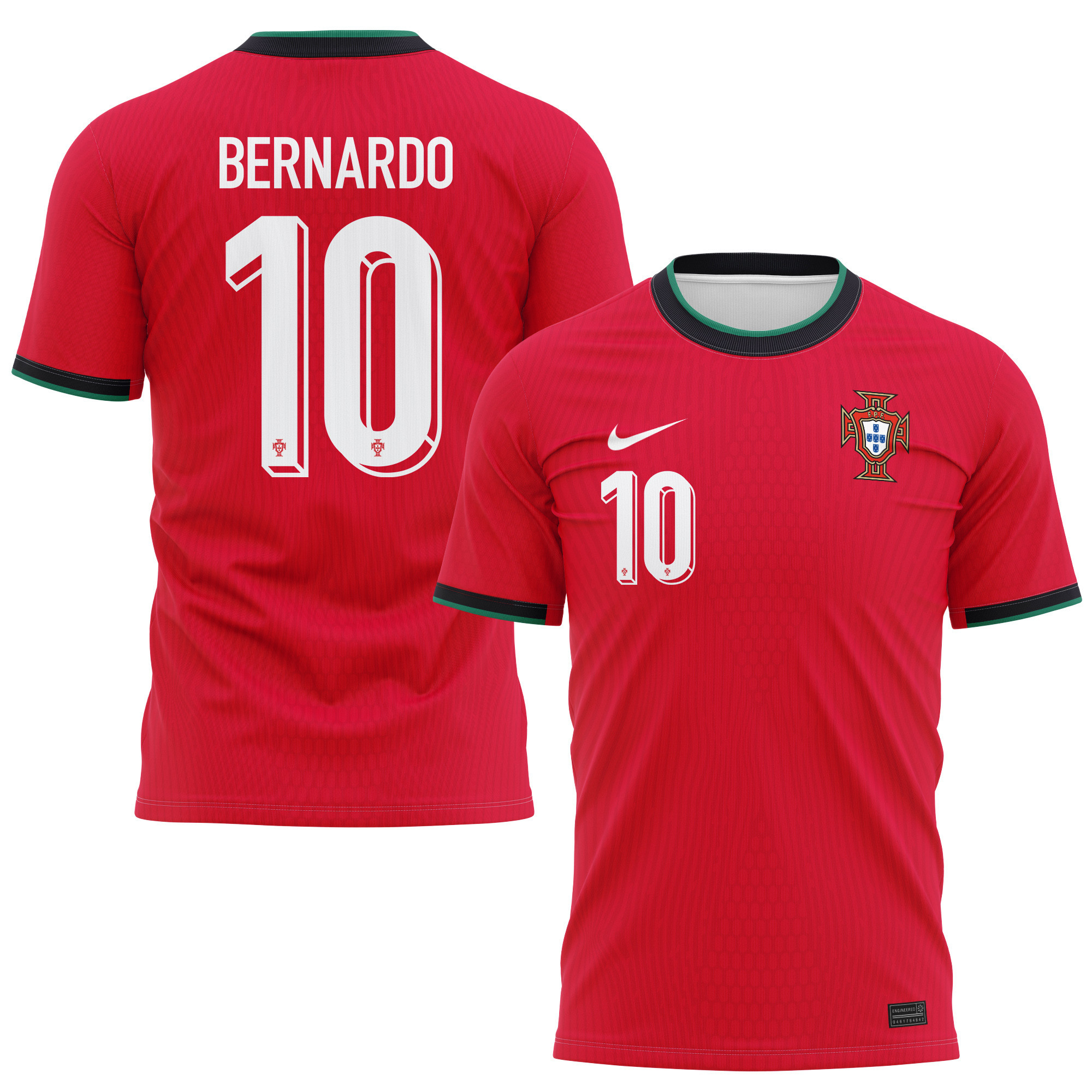 Bernardo Silva 10 Portugal National Team 2024/25 Home Kits AOP T-shirt - Red