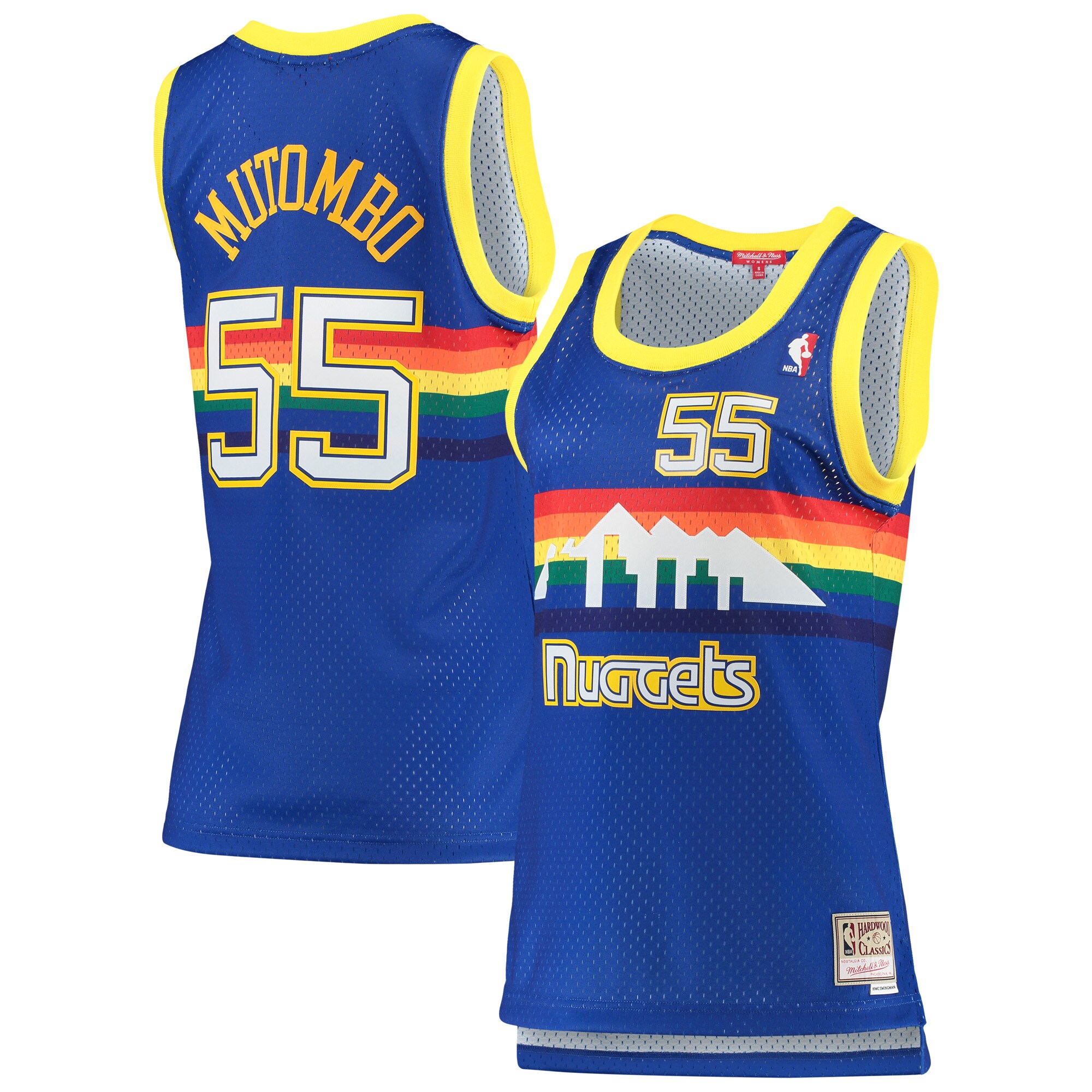Dikembe Mutombo Denver Nuggets Mitchell & Ness Women's 1991\/92 Hardwood Classics Swingman Jersey - Royal