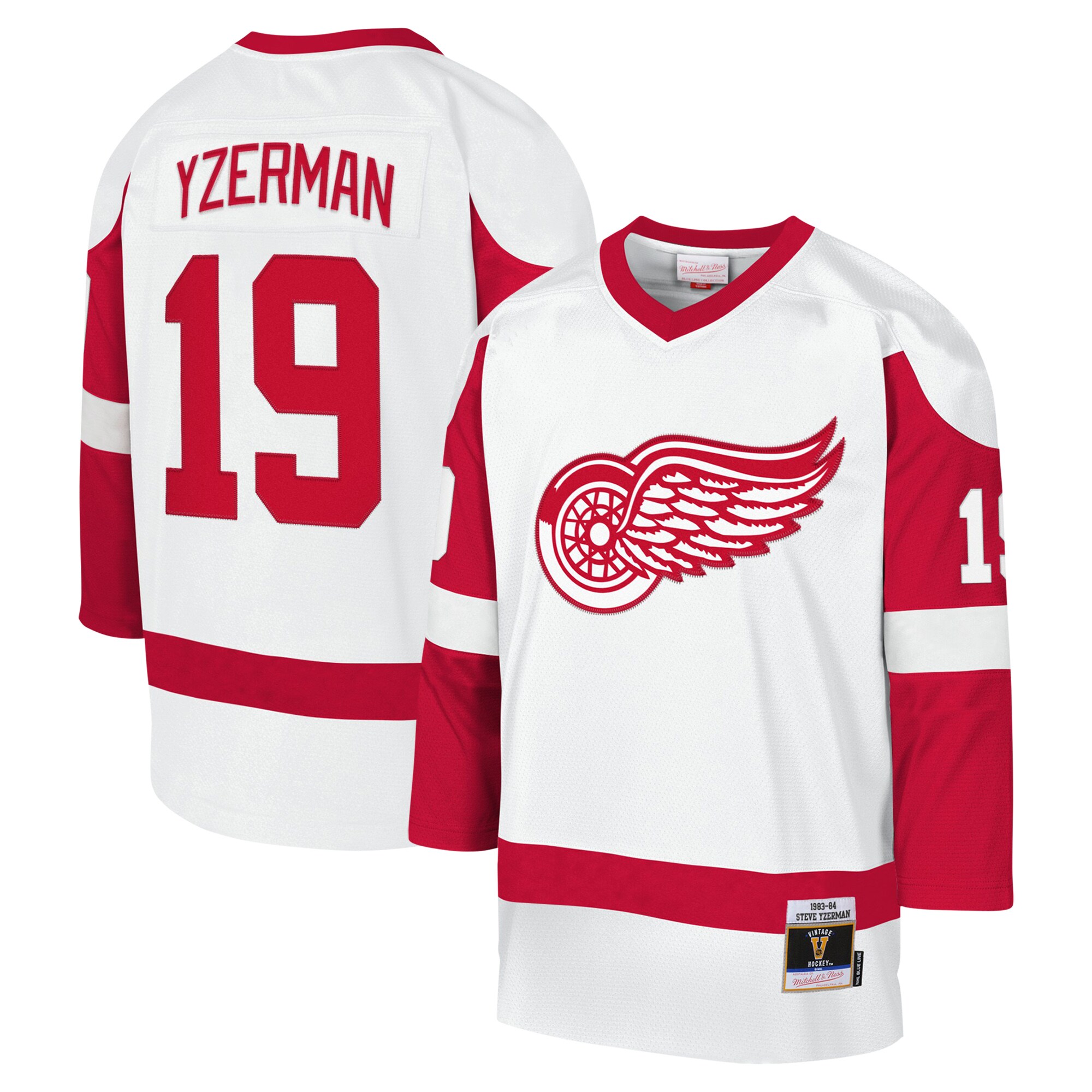Steve Yzerman Detroit Red Wings Mitchell & Ness Youth 1983-84 Blue Line Player Jersey - White