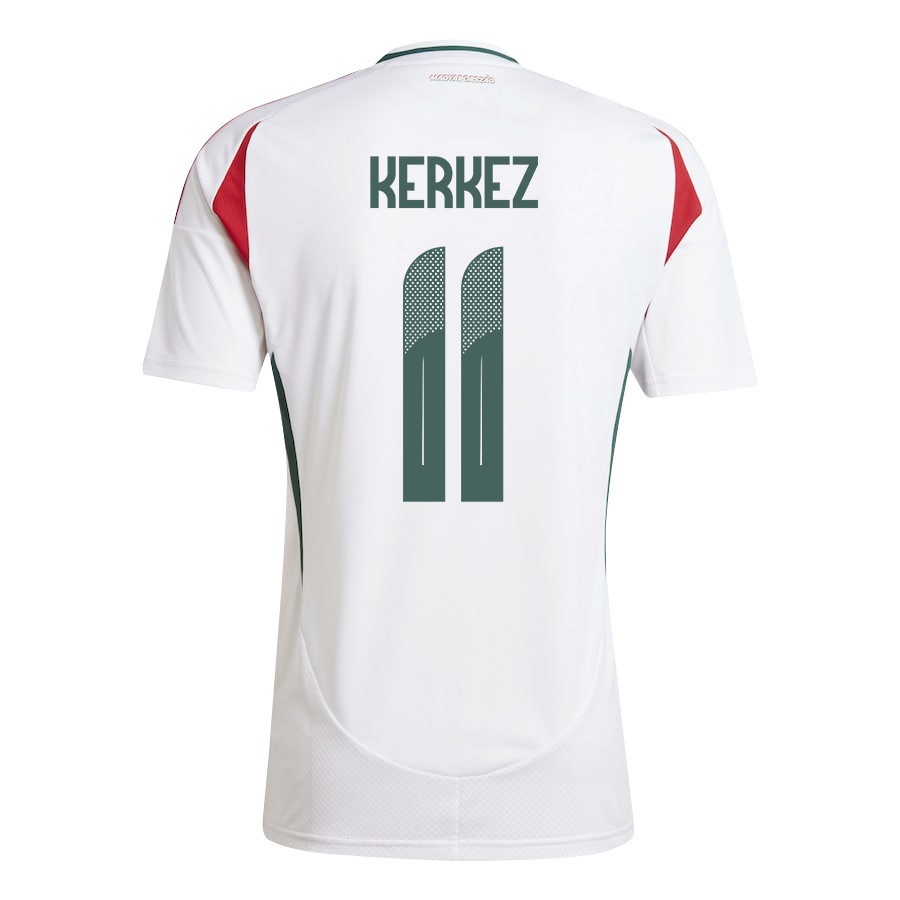 Milos Kerkez 11 Hungary National Team 2024/25 Away Men Jersey - White