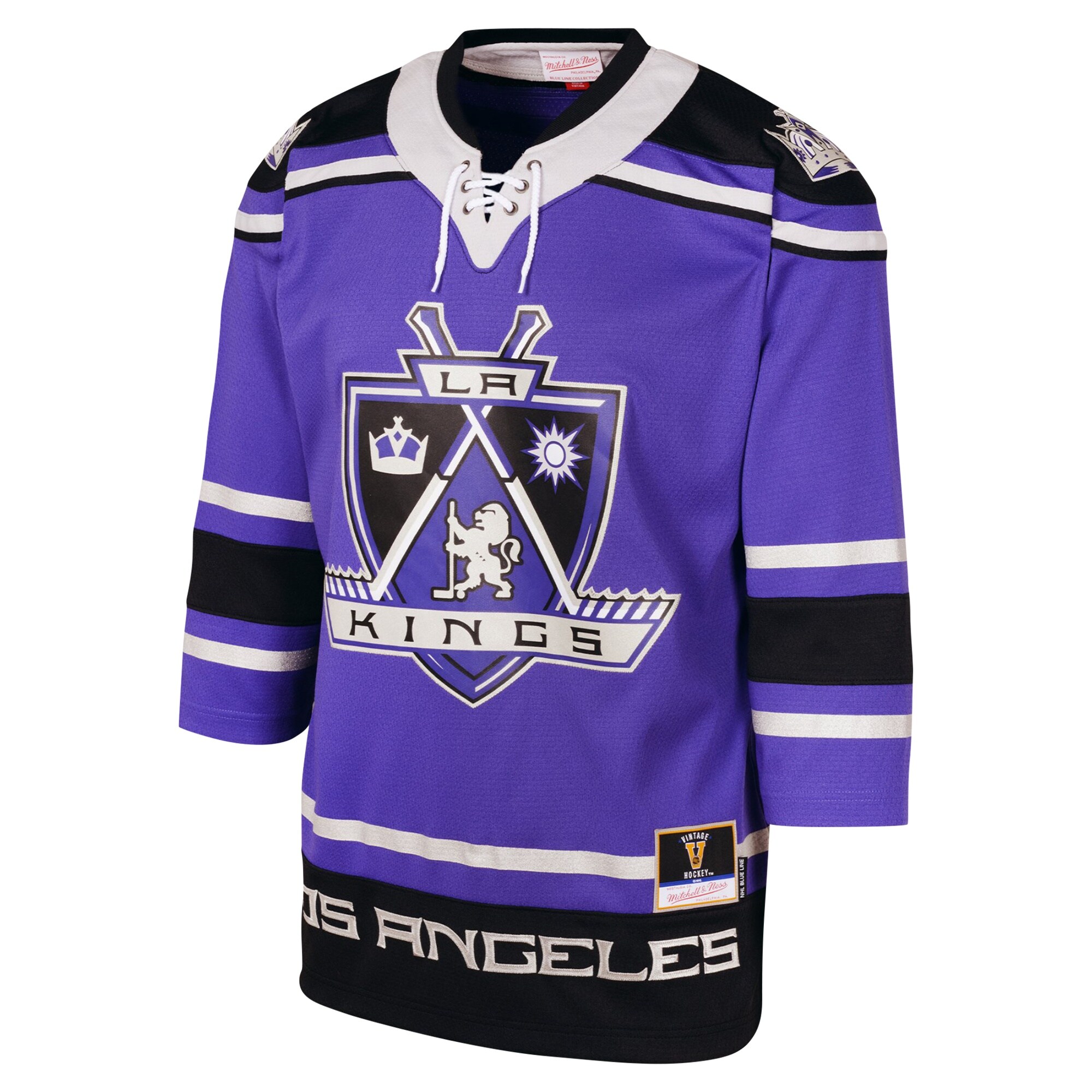 Los Angeles Kings Mitchell & Ness Youth 2002 Blue Line Player Jersey - Purple