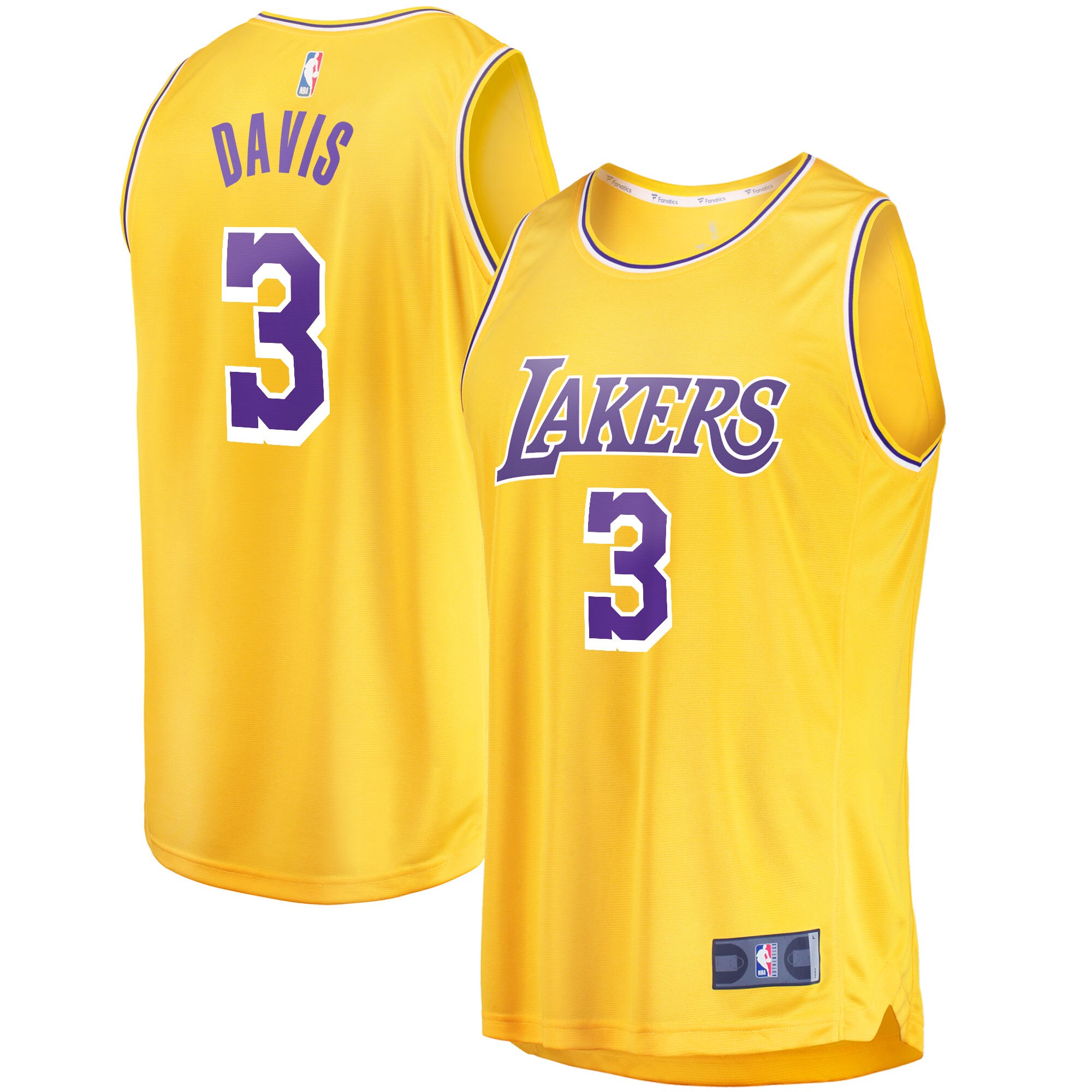 Anthony Davis Los Angeles Lakers Fanatics Fast Break Replica Jersey - Icon Edition - Gold