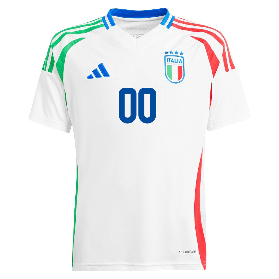 Italy National Team 2024/25 Away Custom YOUTH Jersey - White