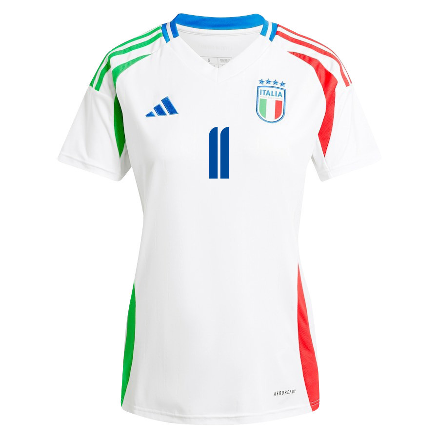 Giacomo Raspadori 11 Italy National Team 2024/25 Away Women Jersey - White