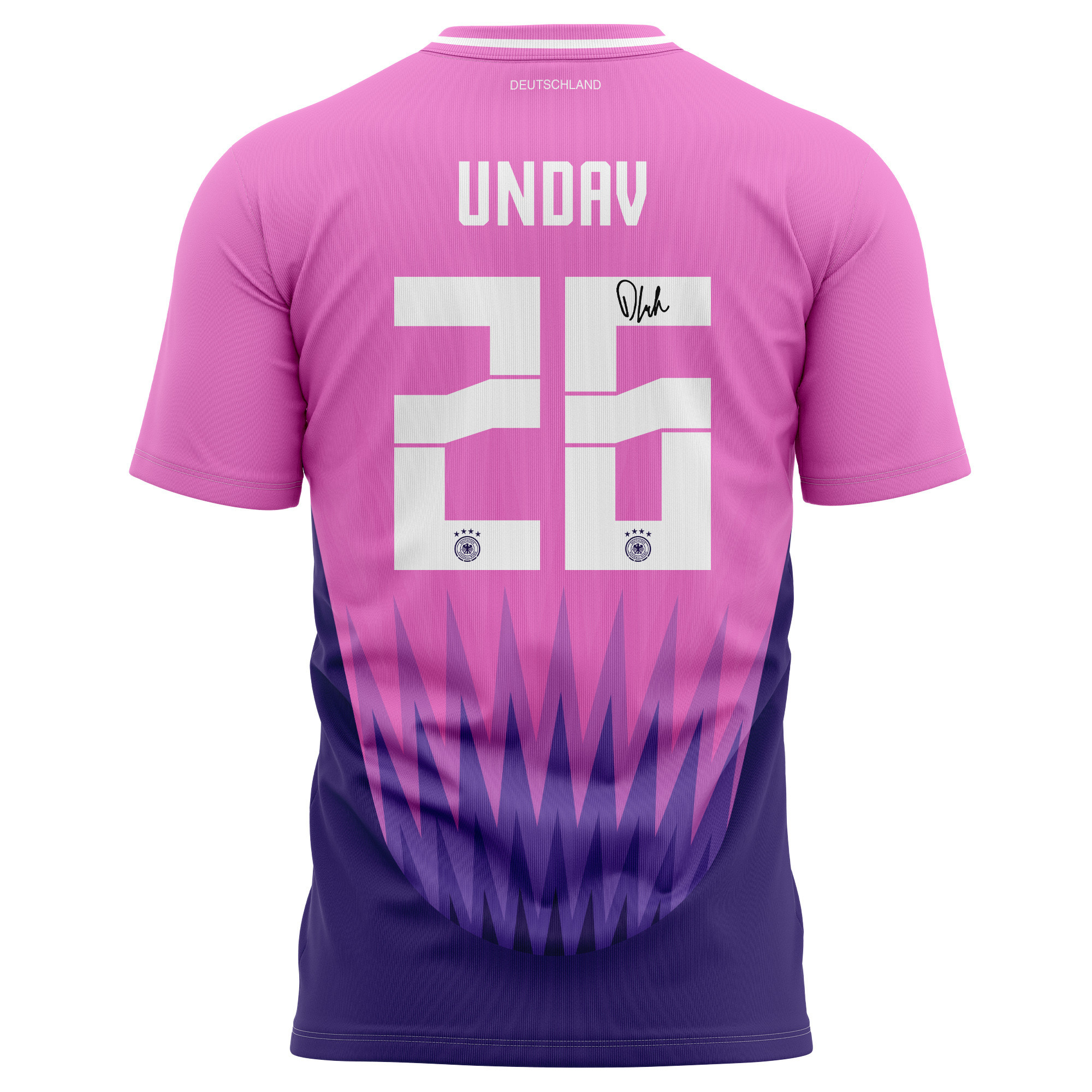 Deniz Undav 26 Signed Germany National Team 2024 Away Kits AOP T-shirt Autographed- Purple