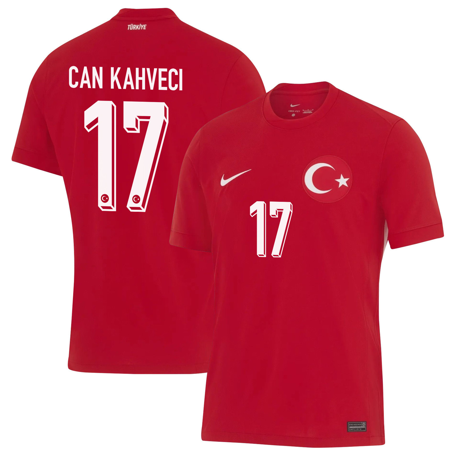 İrfan Can Kahveci 17 Turkey National Team 2024 Away Stadium Men Jersey - Red