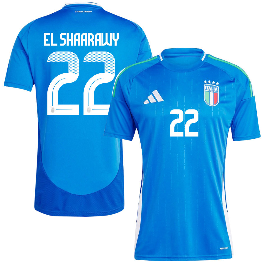 Stephan El Shaarawy 22 Italy National Team 2024/25 Home Men Jersey - Blue