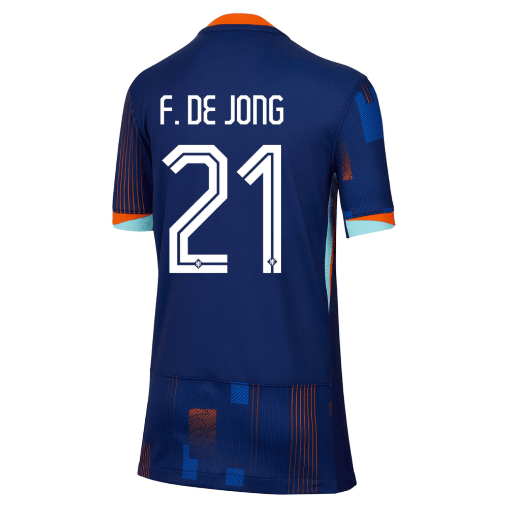Frenkie de Jong 21 Netherlands National Team 2024 Away YOUTH Jersey - Blue