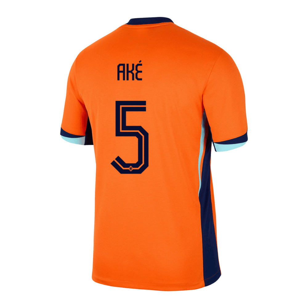 Nathan Aké 5 Netherlands National Team 2024 Home Men Jersey - Orange
