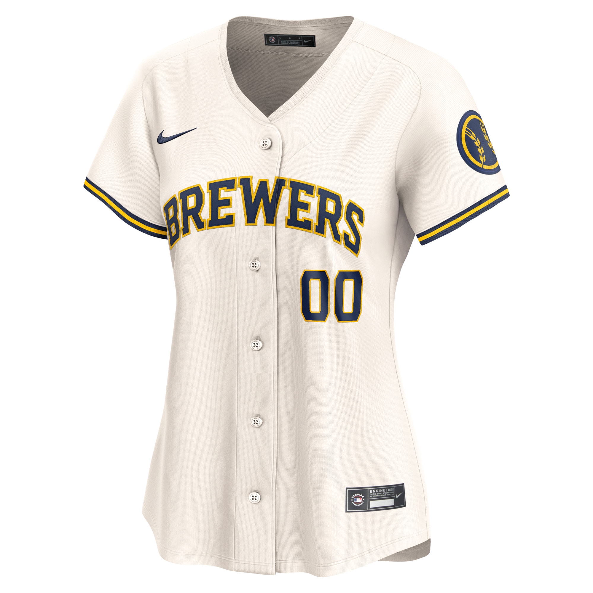Milwaukee Brewers  Women's Home Limited Custom Jersey - Cream