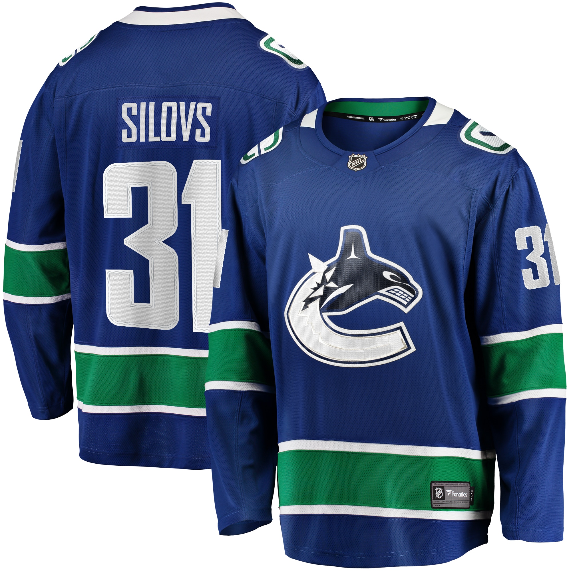 Arturs Silovs Vancouver Canucks Fanatics Home Premier Breakaway Player Jersey - Blue