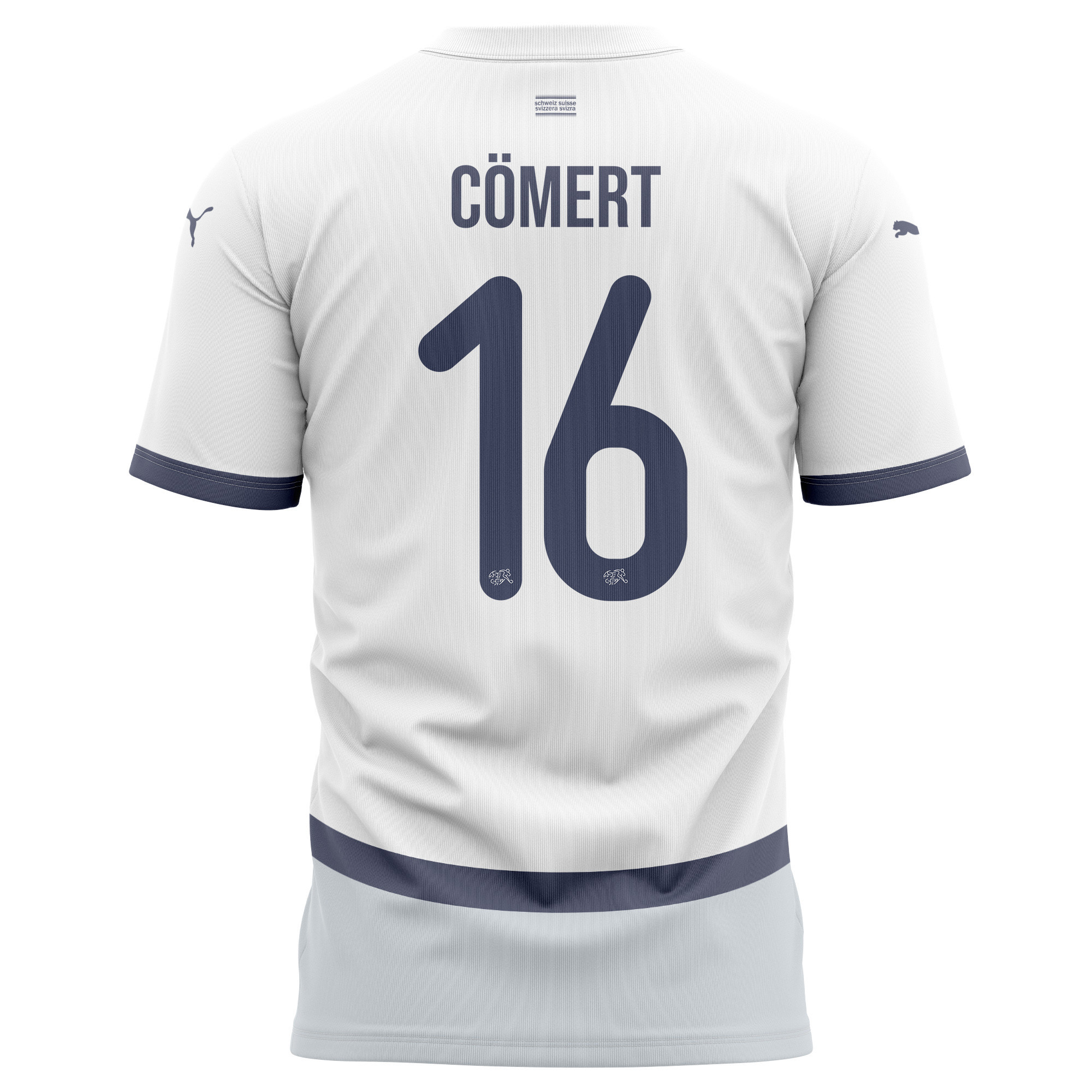 Eray Cömert 16 Switzerland National Team 2024/25 Away Kits AOP T-shirt - White