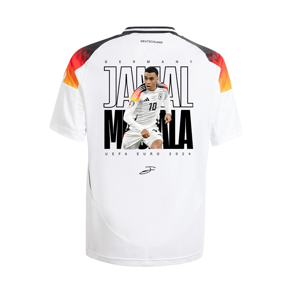 Jamal Musiala 10 Signed Young Talent Germany National Team 2024 Home YOUTH Jersey - White