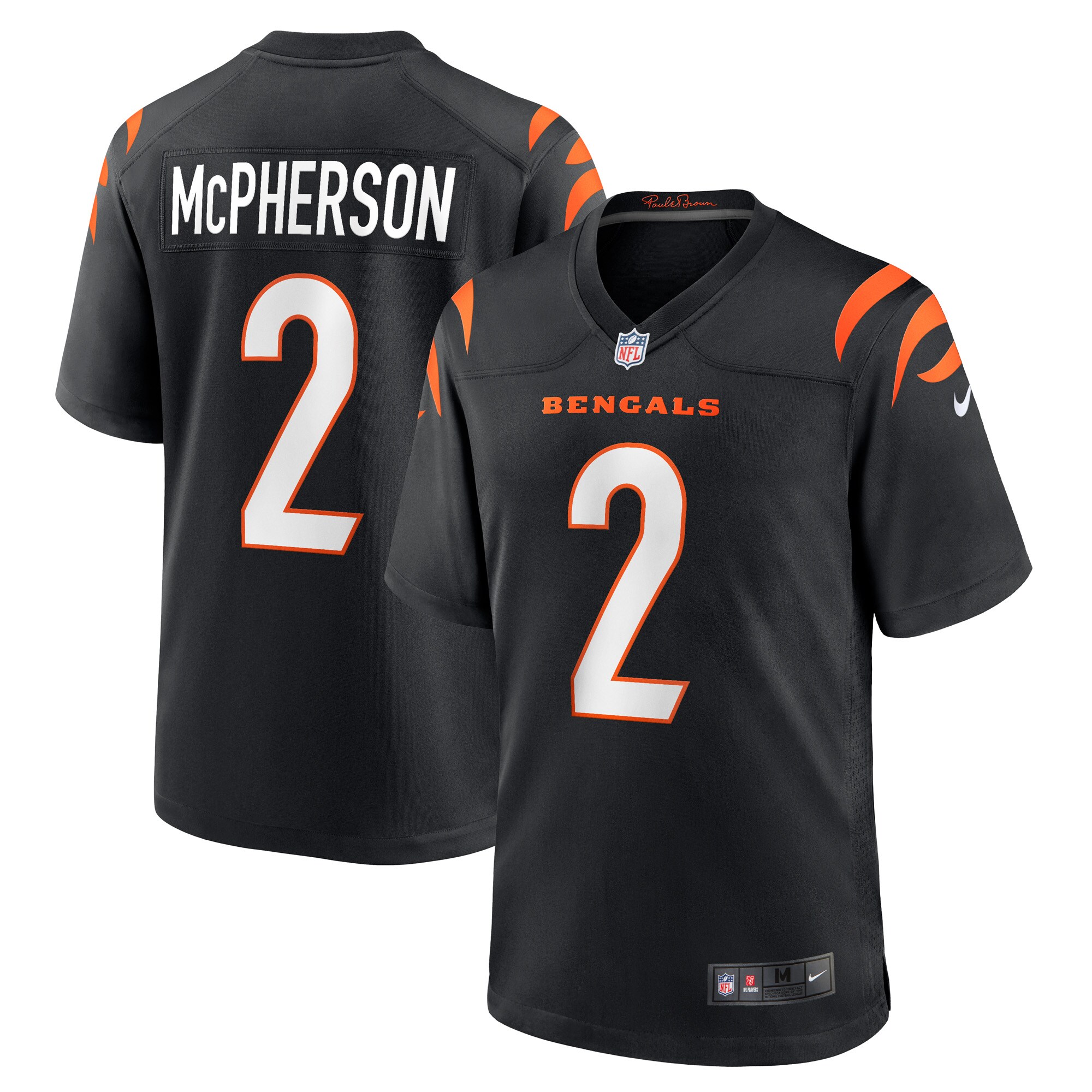 Evan McPherson Cincinnati Bengals  Game Jersey - Black