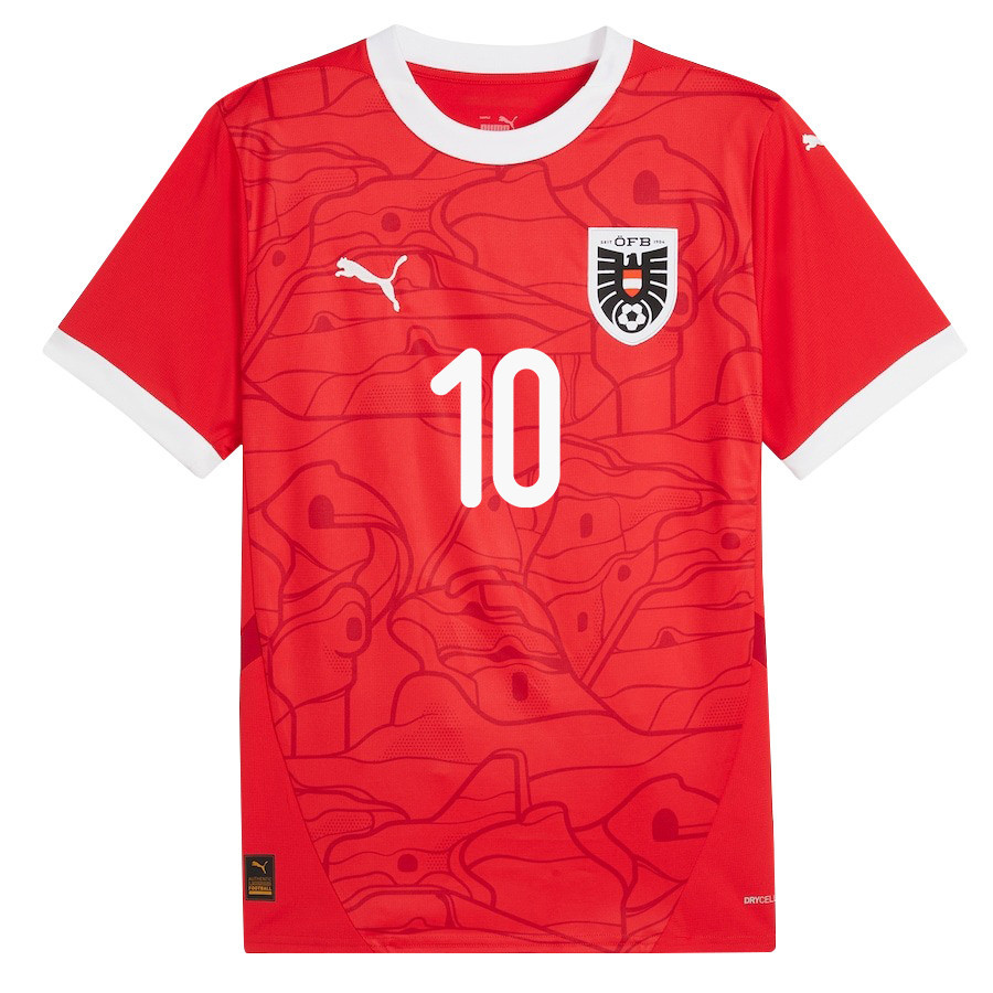 Florian Grillitsch 10 Austria National Team 2024/25 Home Men Jersey - Red