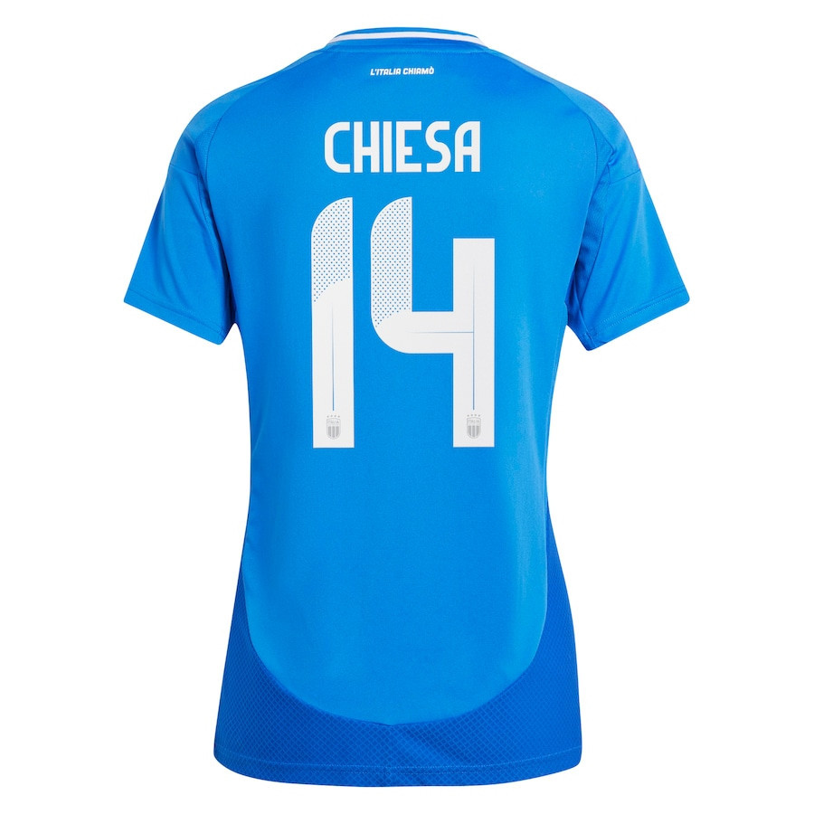 Federico Chiesa 14 Italy National Team 2024 Home Women Jersey - Blue