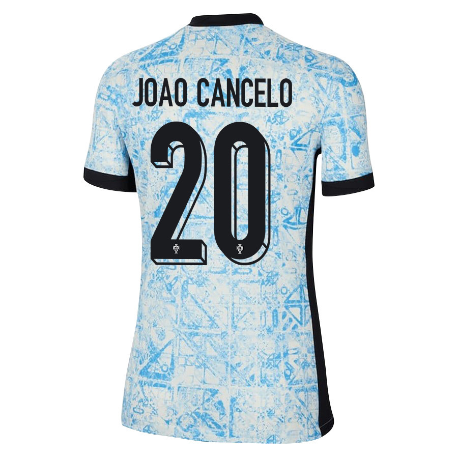 João Cancelo 20 Portugal National Team 2024/25 Away WOMEN Jersey - Cream/Blue