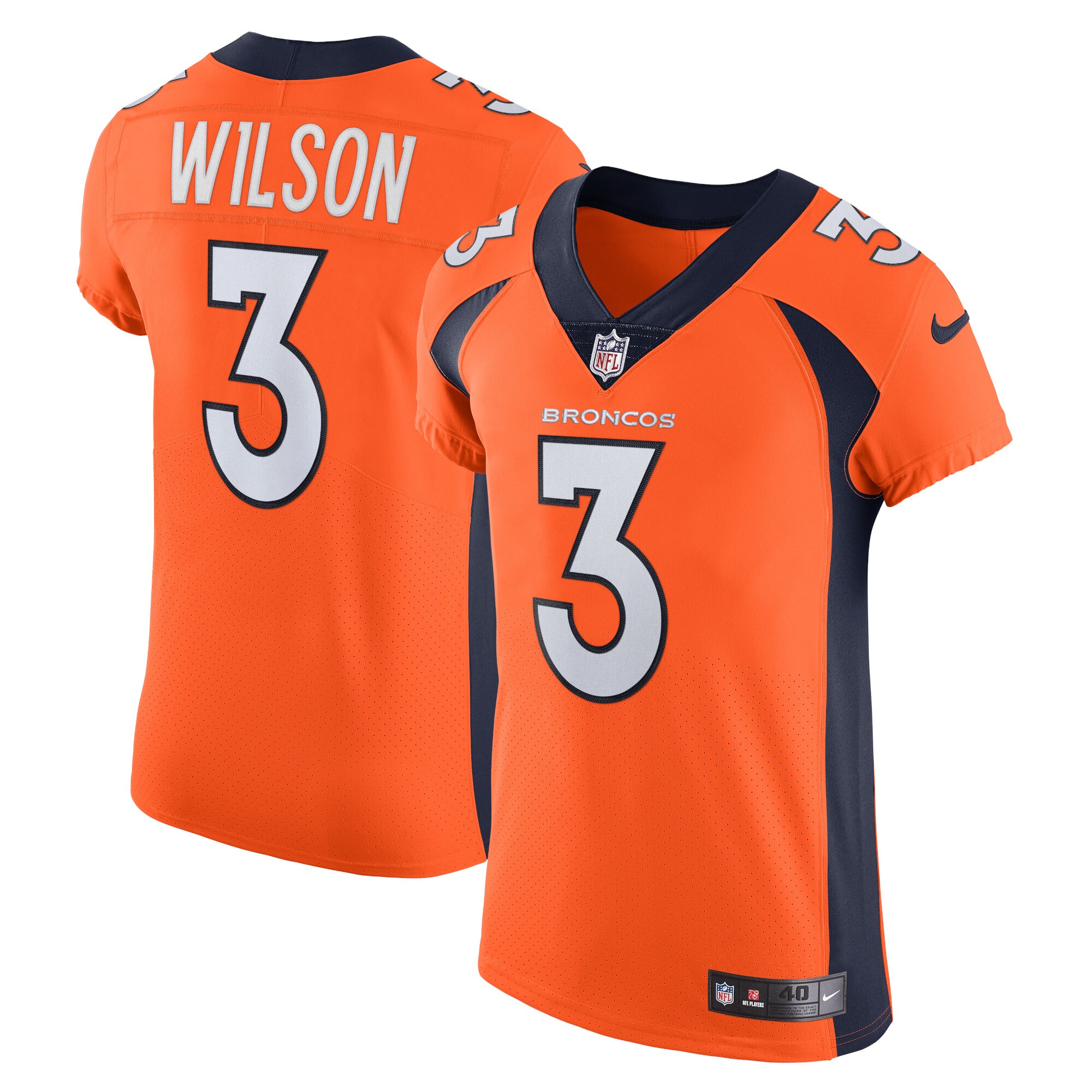 Russell Wilson Denver Broncos  Vapor Elite Jersey - Orange