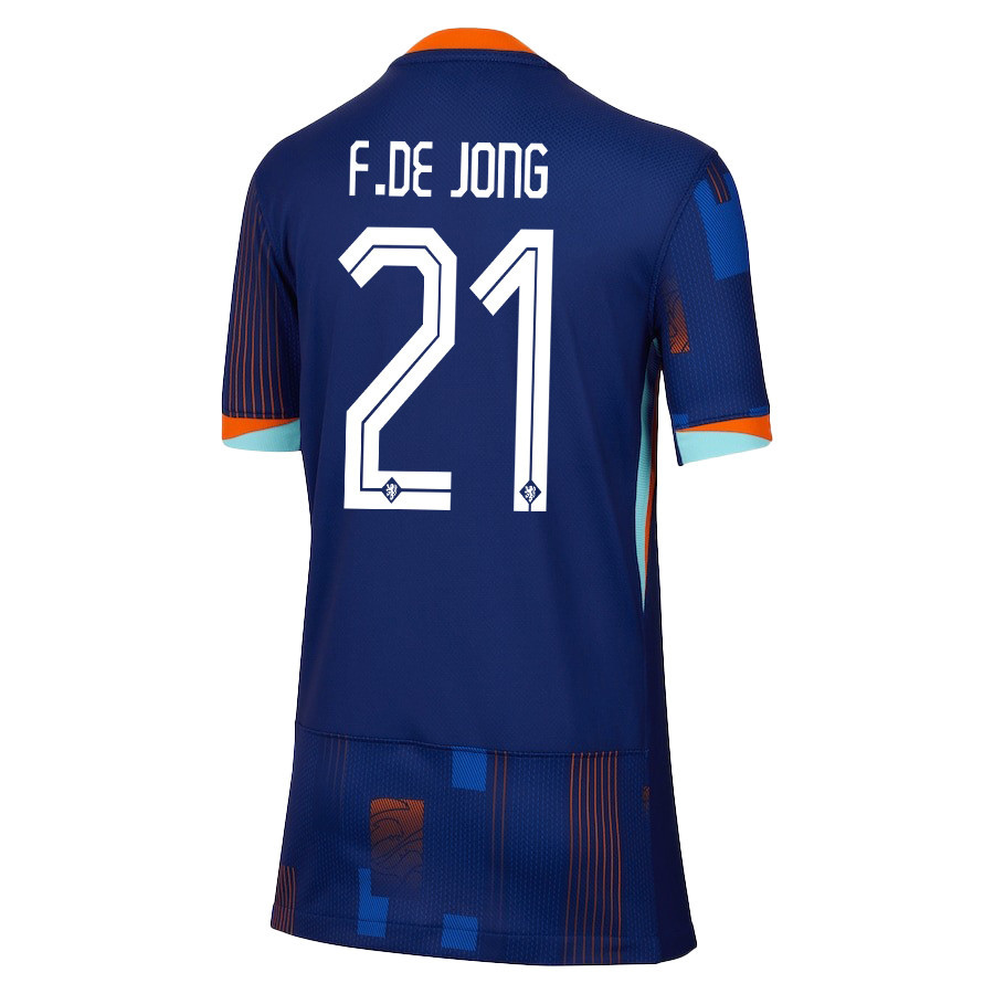Frenkie de Jong 21 Netherlands National Team 2024/25 Away YOUTH Jersey - Navy
