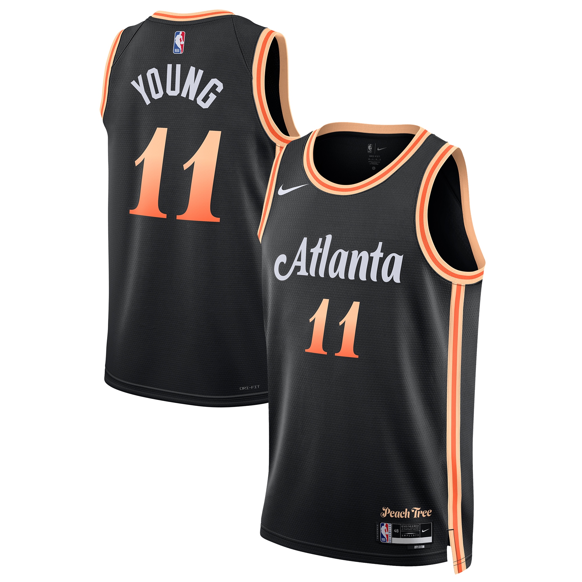 Trae Young Atlanta Hawks  Unisex 2022\/23 Swingman Jersey - City Edition - Black