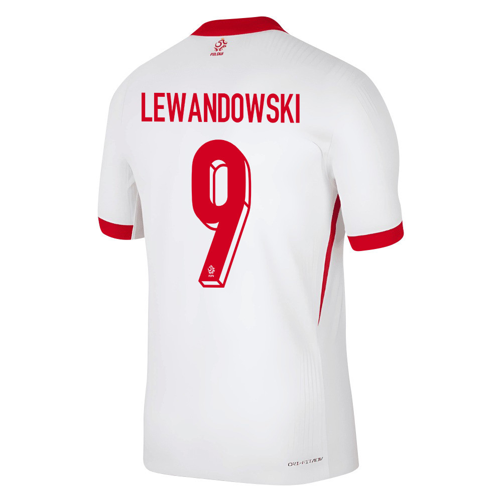 Robert Lewandowski 9 Poland National Team 2024/25 Home Men Jersey - White