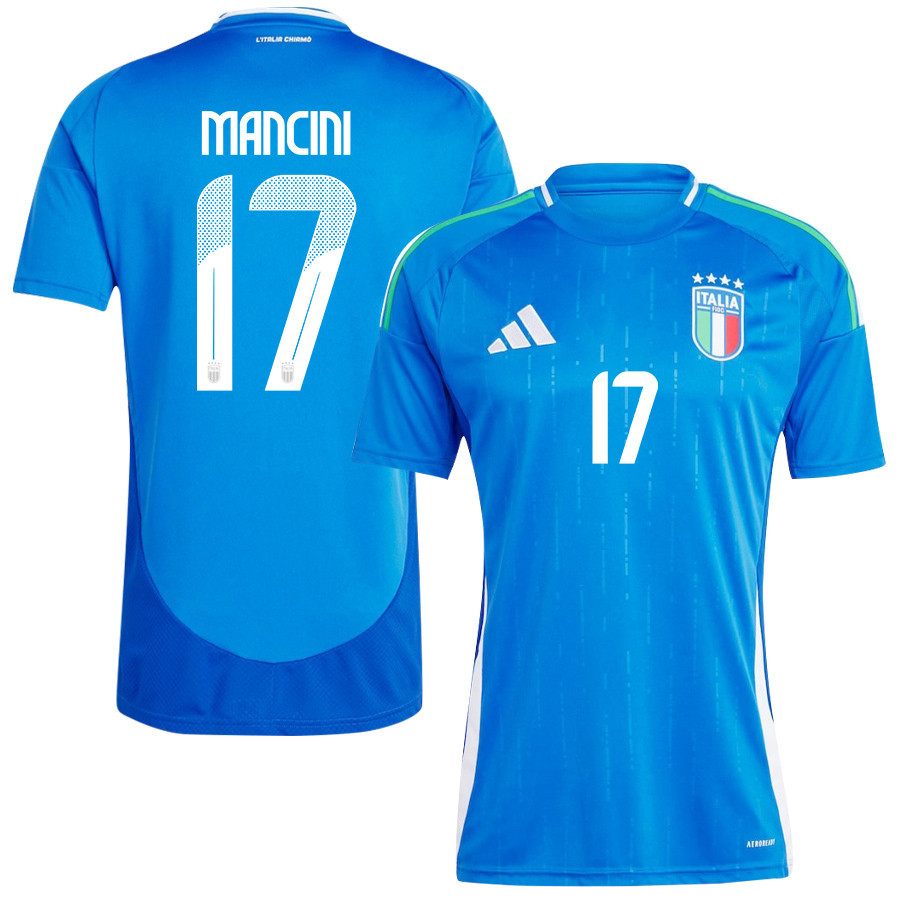 Gianluca Mancini 17 Italy National Team 2024/25 Home Men Jersey - Blue