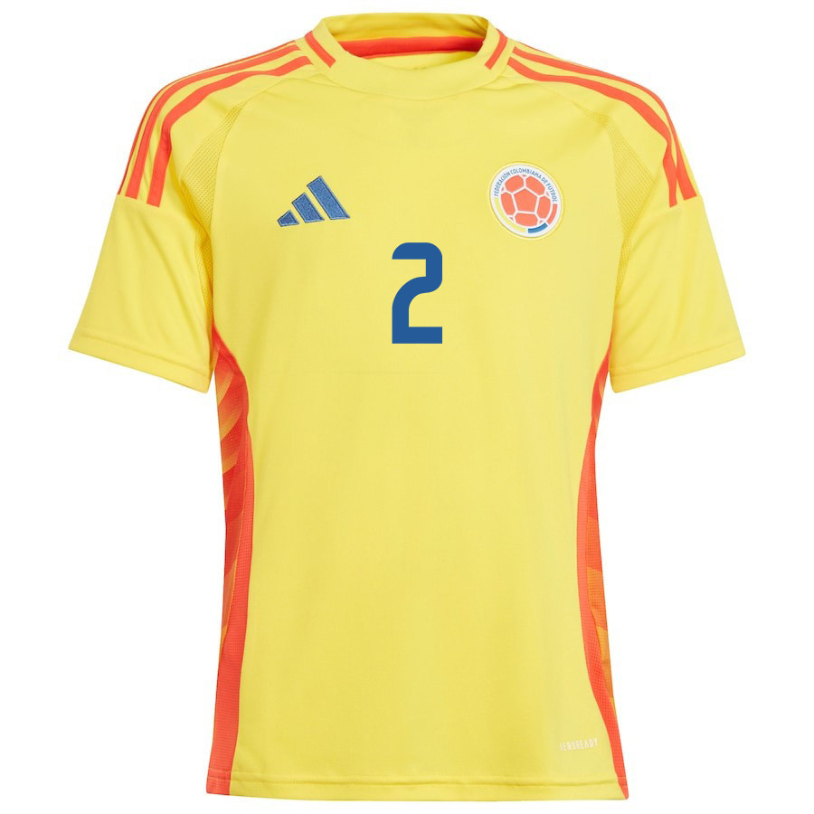 Carlos Cuesta 2 Colombia National Team 2024/25 Home YOUTH Jersey - Yellow