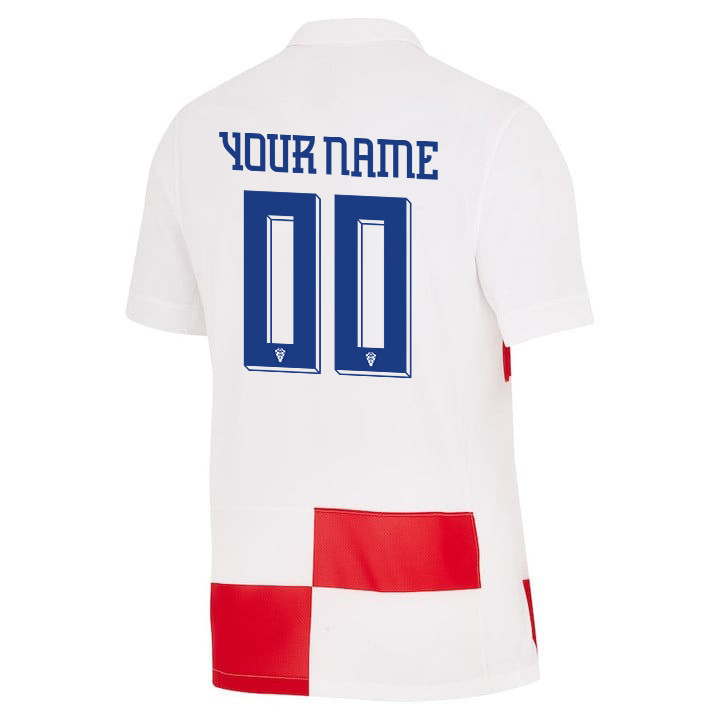 Croatia National Team 2024 Home Men Custom Jersey - White