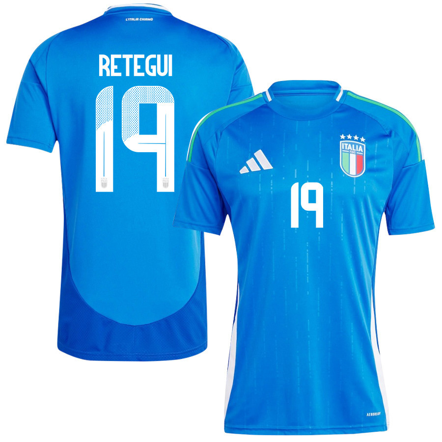 Mateo Retegui 19 Italy National Team 2024/25 Home Men Jersey - Blue