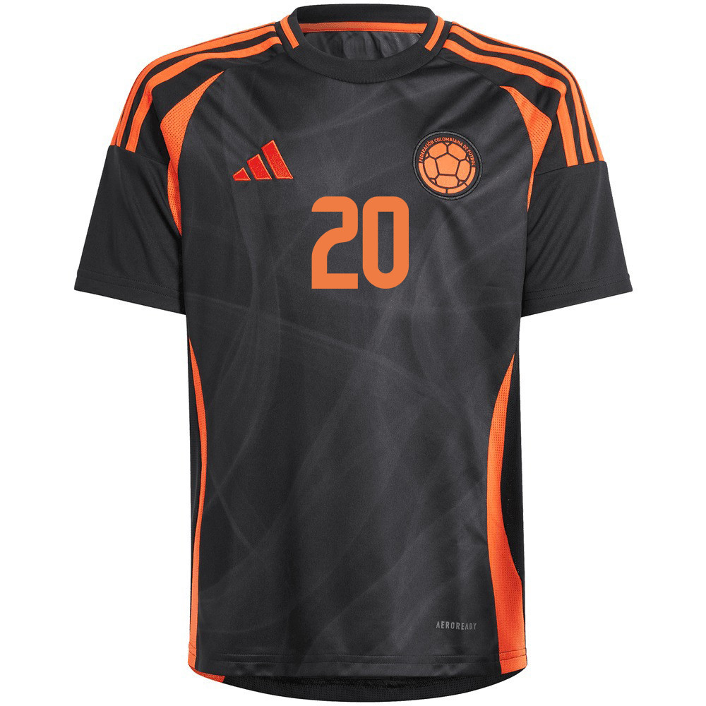 Juan Quintero 20 Colombia National Team 2024/25 Away YOUTH Jersey - Black