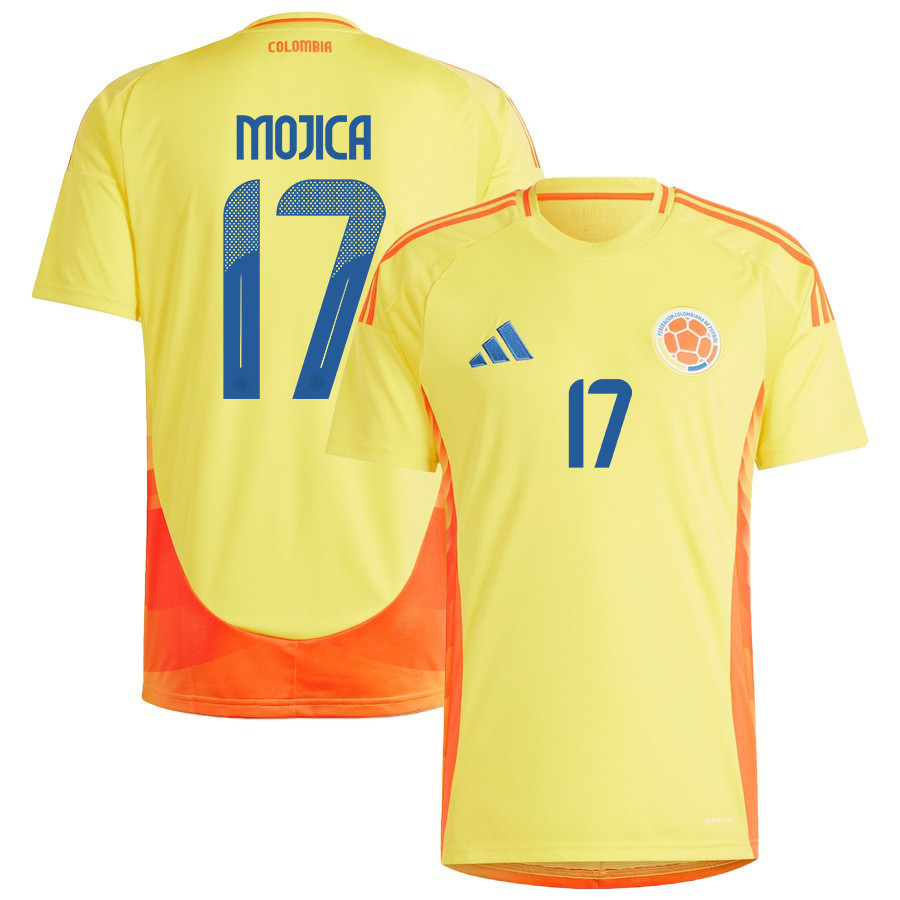 Johan Mojica 17 Colombia National Team 2024/25 Home Men Jersey - Yellow