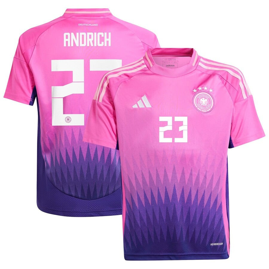 Robert Andrich 23 Germany National Team 2024 Away YOUTH Jersey - Pink