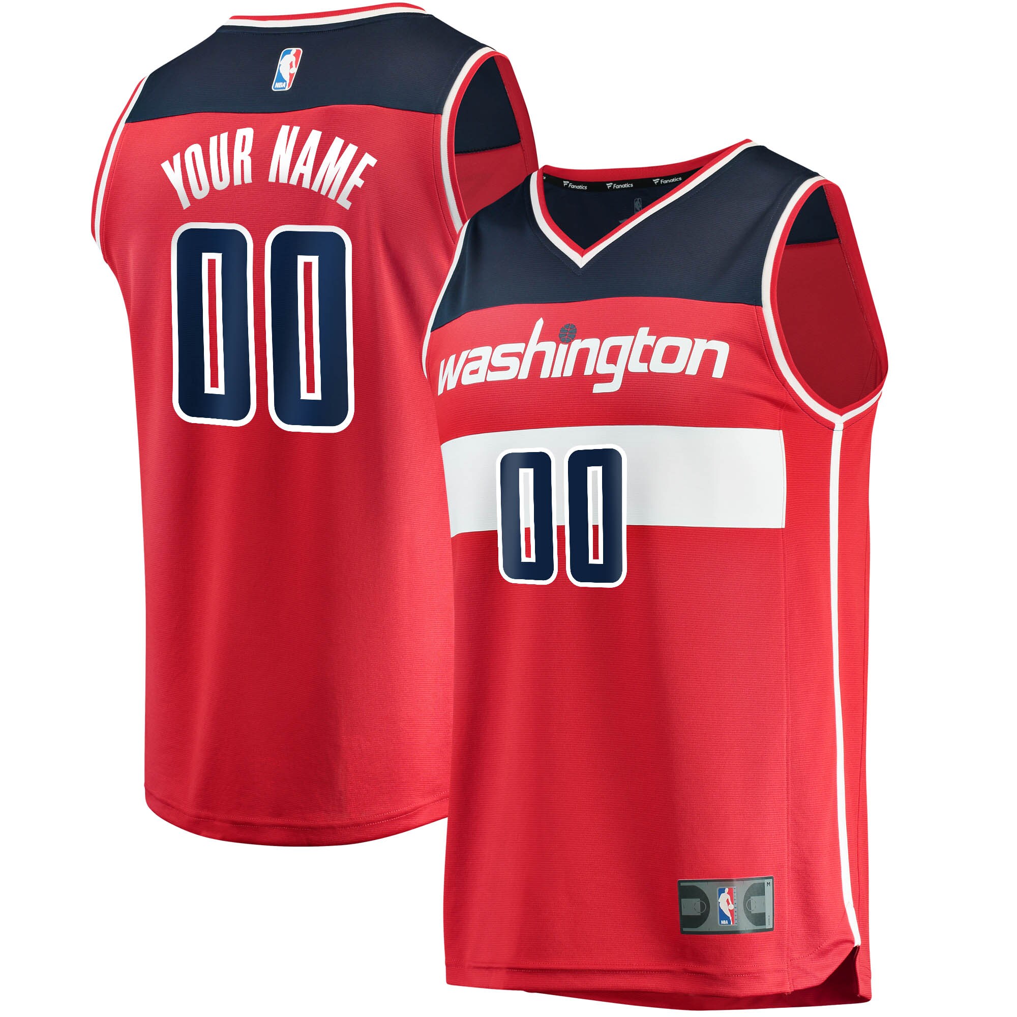 Washington Wizards Fanatics Youth Fast Break Custom Replica Jersey Red - Icon Edition