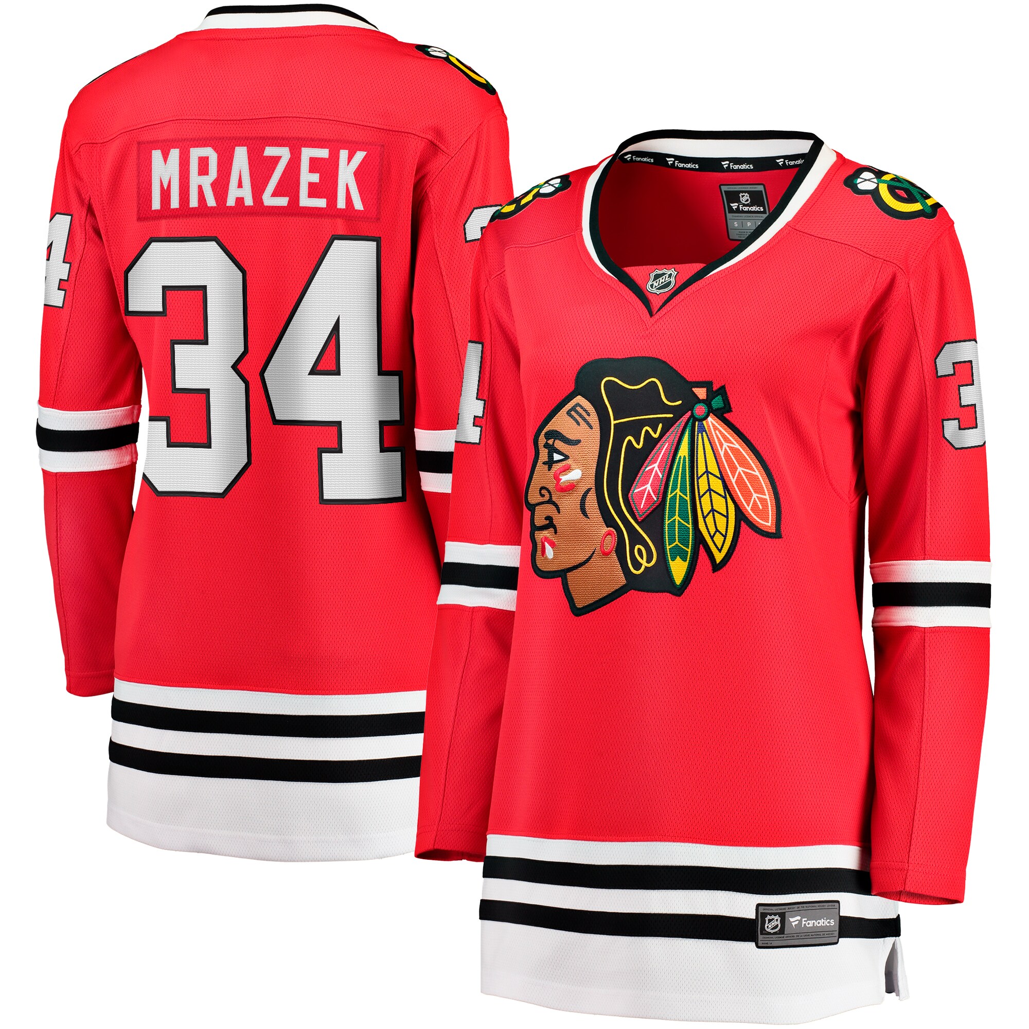 Petr Mrazek Chicago Blackhawks Fanatics Women's Home Breakaway Player Jersey - Red