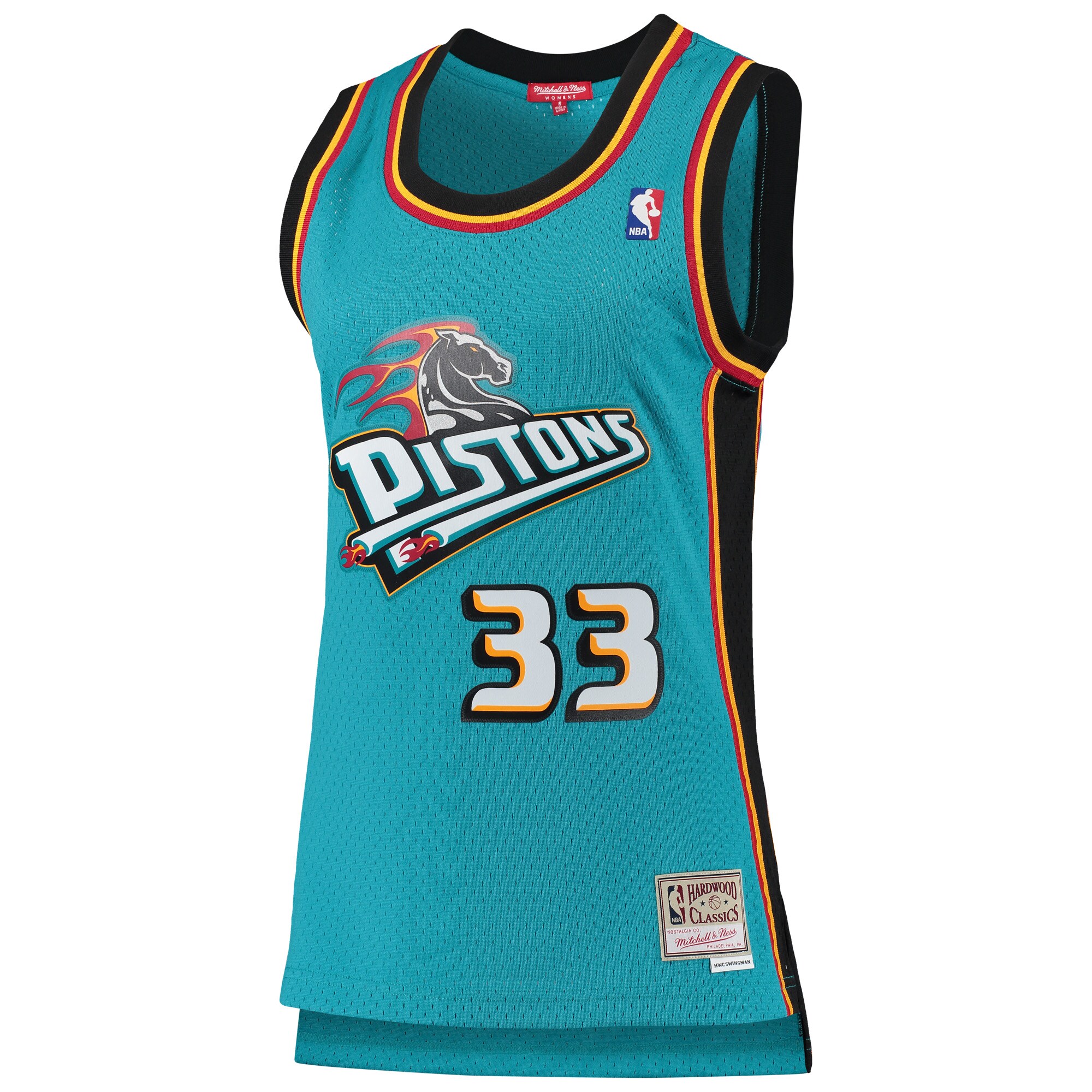 Grant Hill Detroit Pistons Mitchell & Ness Women's 1998\/99 Hardwood Classics Swingman Jersey - Teal