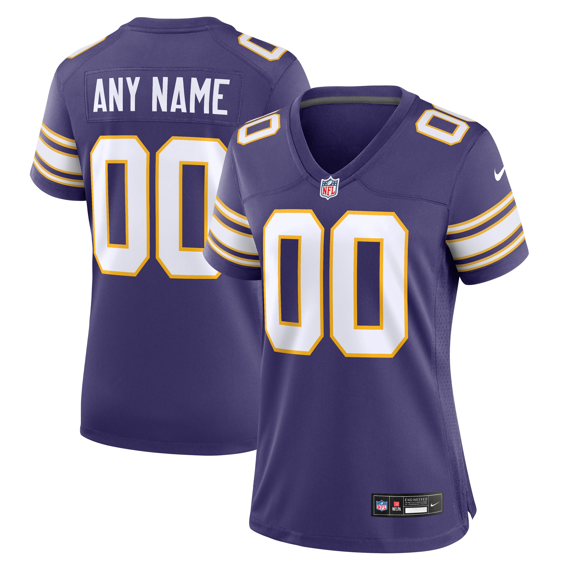 Minnesota Vikings  Women's Classic Custom Game Jersey - Purple