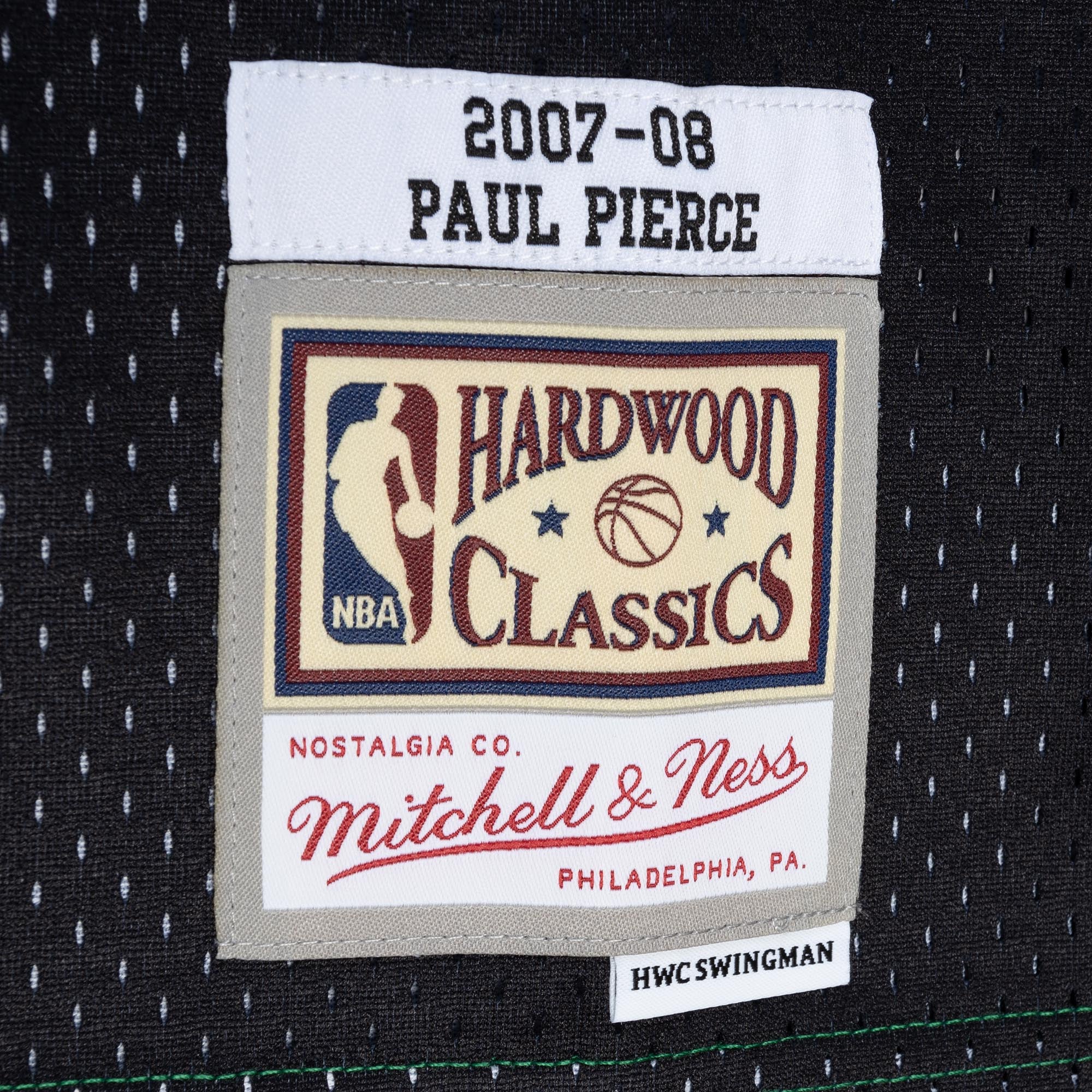Paul Pierce Boston Celtics Mitchell & Ness Hardwood Classics 2007\/08 Split Swingman Jersey - Black\/Kelly Green
