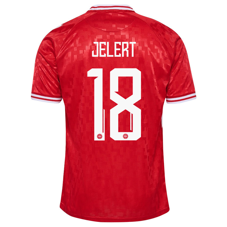 Elias Jelert 18 Denmark National Team 2024/25 Home Men Jersey - Red