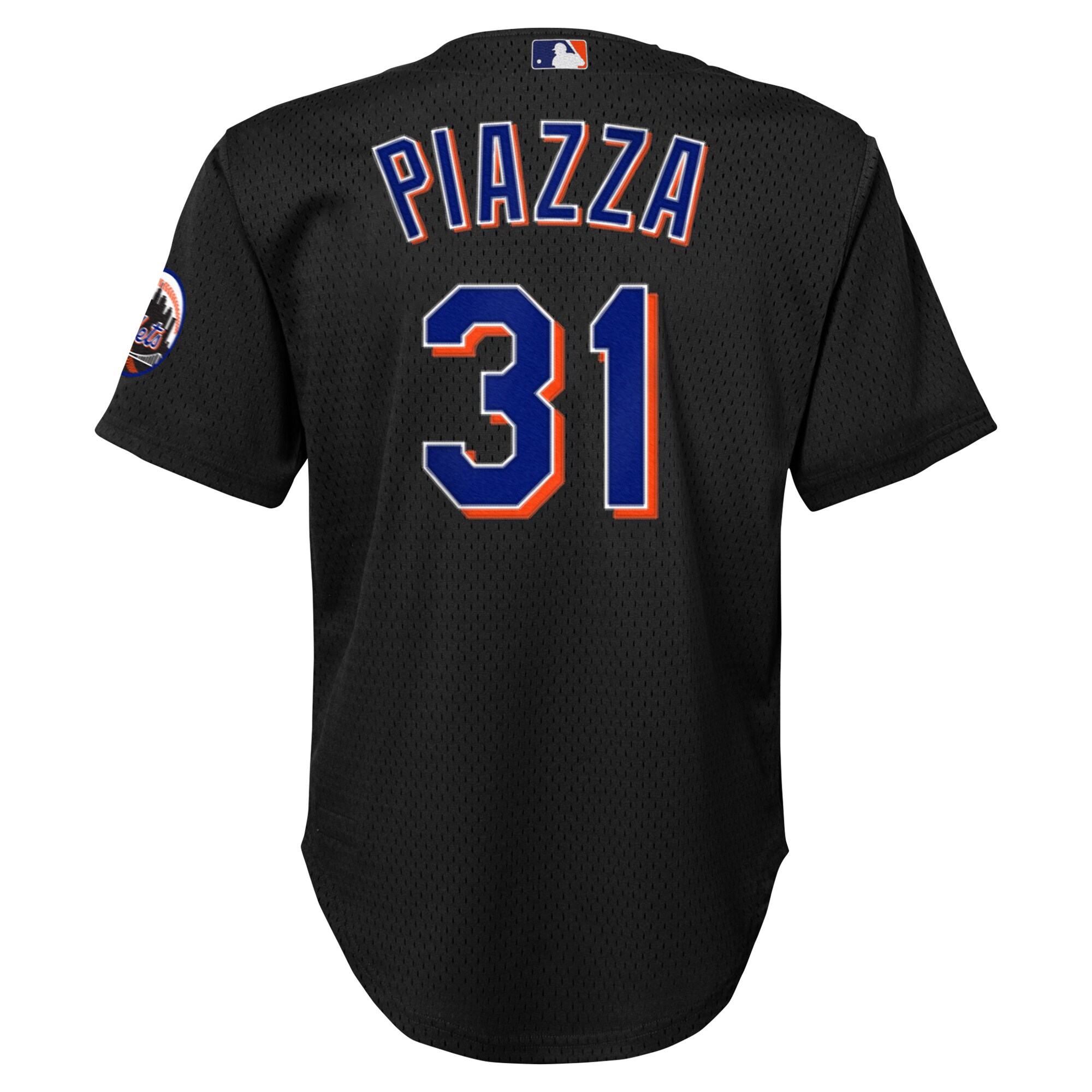 Mike Piazza New York Mets Mitchell & Ness Youth Cooperstown Collection\u00c2\u00a0Mesh Batting Practice Jersey - Black