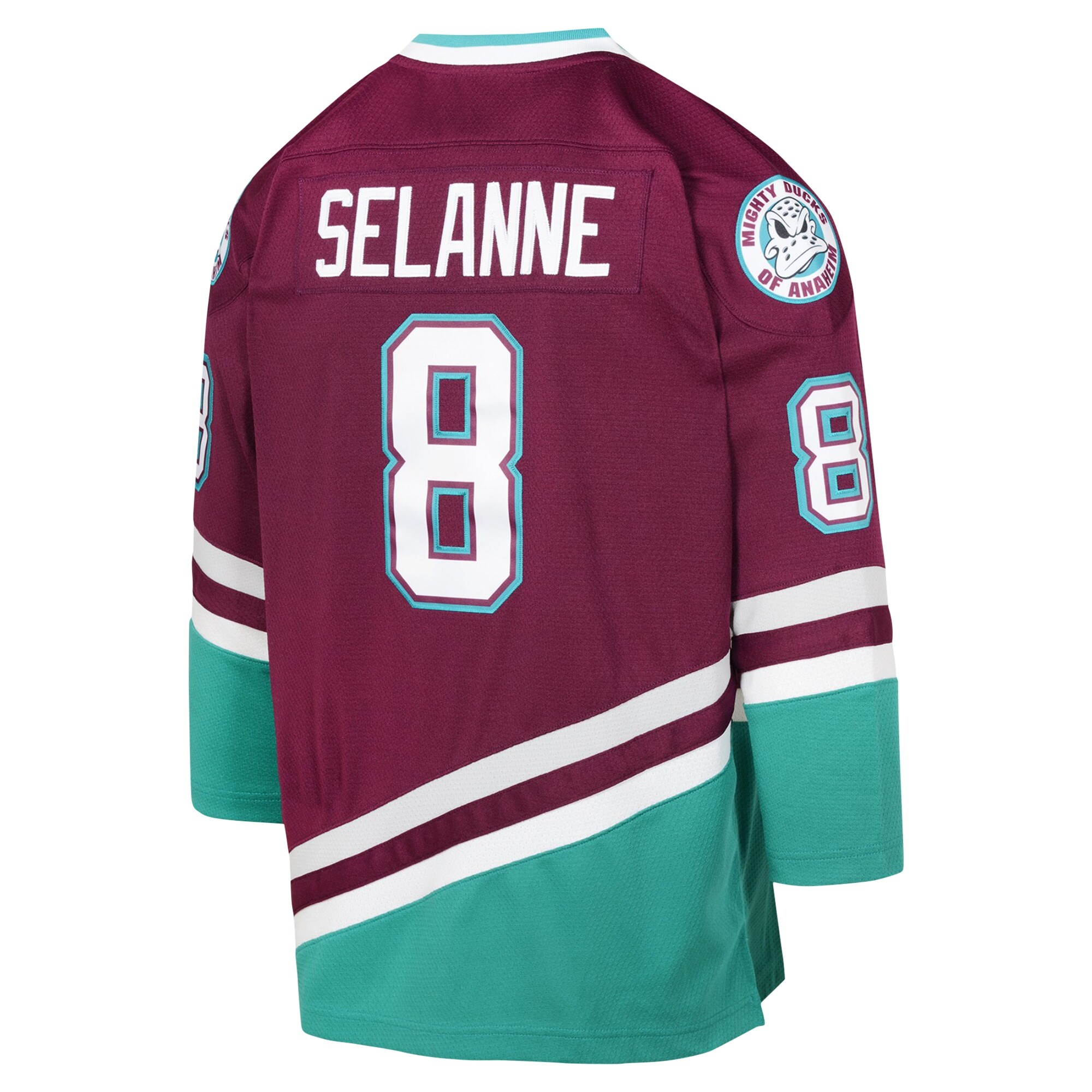 Teemu Selanne Anaheim Ducks Mitchell & Ness Youth 1996 Blue Line Player Jersey - Maroon