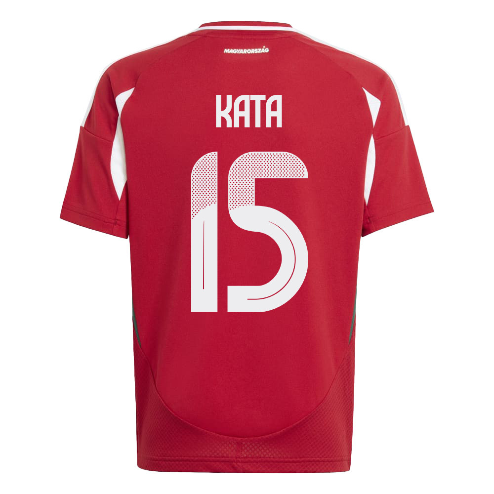 Mihály Kata 15 Hungary National Team 2024/25 Home YOUTH Jersey - Red