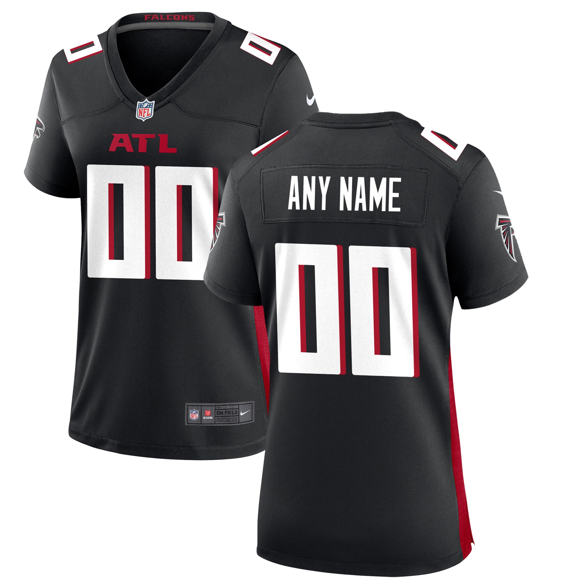 Atlanta Falcons Women's Custom Game Jersey - Black