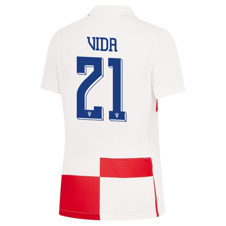 Domagoj Vida 21 Croatia National Team 2024 Home WOMEN Jersey - White