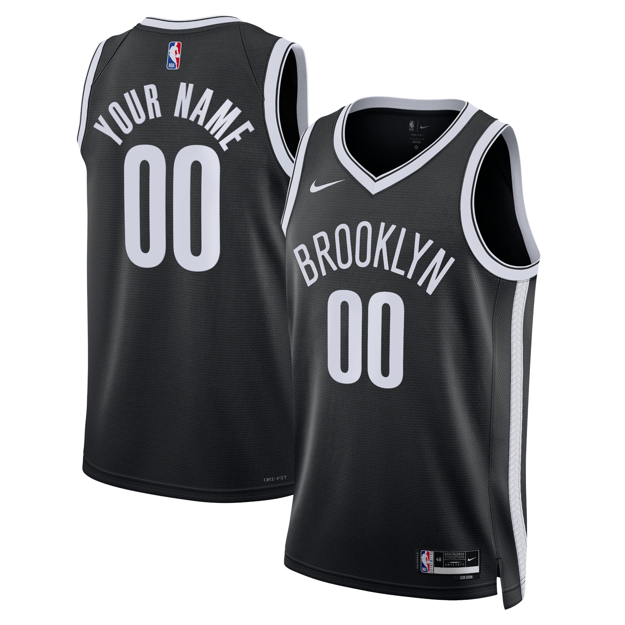 Brooklyn Nets  Unisex Swingman Custom Jersey Black - Icon Edition