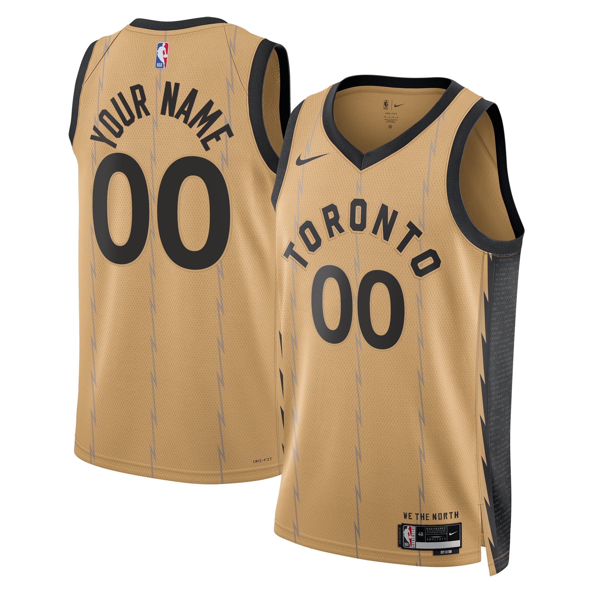 Toronto Raptors  Unisex 2023\/24 Custom Swingman Jersey - Gold - City Edition